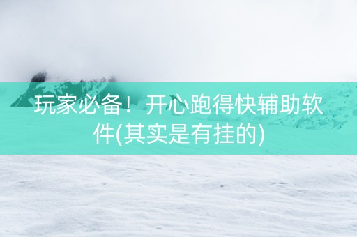 玩家必备！开心跑得快辅助软件(其实是有挂的)
