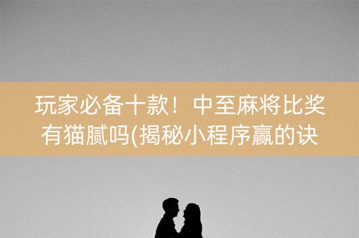 玩家必备十款！中至麻将比奖有猫腻吗(揭秘小程序赢的诀窍)