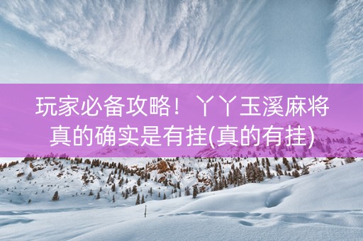 玩家必备攻略！丫丫玉溪麻将真的确实是有挂(真的有挂)