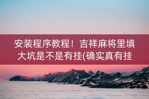安装程序教程！吉祥麻将里填大坑是不是有挂(确实真有挂)