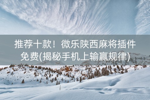 推荐十款！微乐陕西麻将插件免费(揭秘手机上输赢规律)