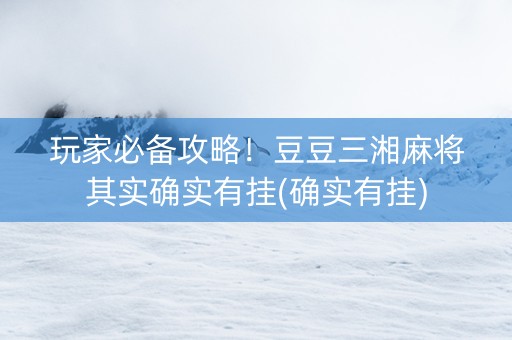 玩家必备攻略！豆豆三湘麻将其实确实有挂(确实有挂)