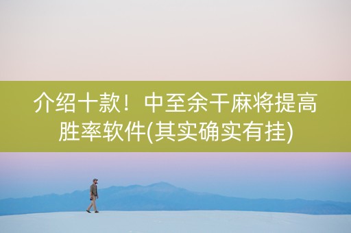介绍十款！中至余干麻将提高胜率软件(其实确实有挂)