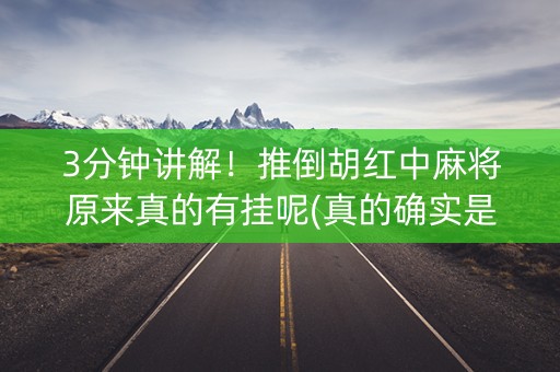 3分钟讲解！推倒胡红中麻将原来真的有挂呢(真的确实是有挂)
