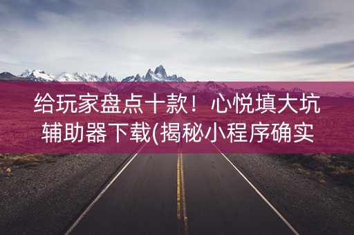 给玩家盘点十款！心悦填大坑辅助器下载(揭秘小程序确实有猫腻)
