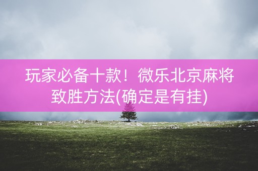 玩家必备十款！微乐北京麻将致胜方法(确定是有挂)