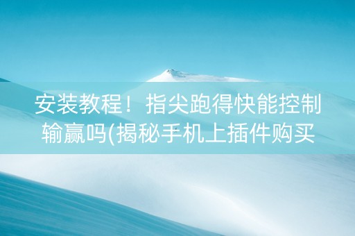安装教程！指尖跑得快能控制输赢吗(揭秘手机上插件购买)