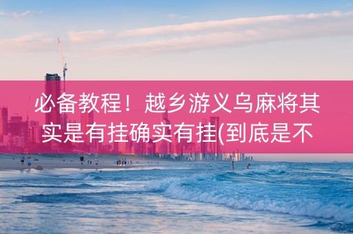 必备教程！越乡游义乌麻将其实是有挂确实有挂(到底是不是有挂)