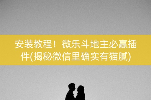 安装教程！微乐斗地主必赢插件(揭秘微信里确实有猫腻)