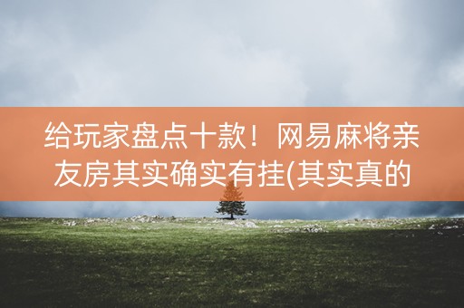 给玩家盘点十款！网易麻将亲友房其实确实有挂(其实真的确实有挂)