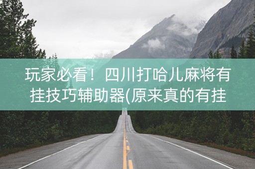 玩家必看！四川打哈儿麻将有挂技巧辅助器(原来真的有挂)