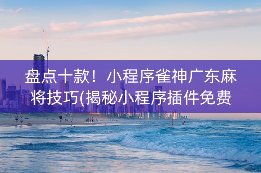 盘点十款！小程序雀神广东麻将技巧(揭秘小程序插件免费)