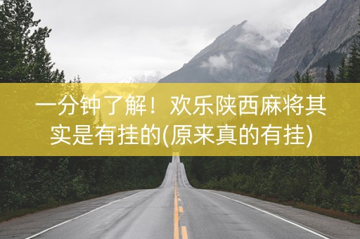 一分钟了解！欢乐陕西麻将其实是有挂的(原来真的有挂)