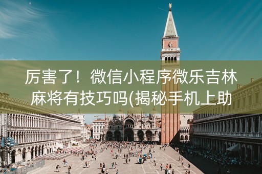厉害了！微信小程序微乐吉林麻将有技巧吗(揭秘手机上助赢神器)