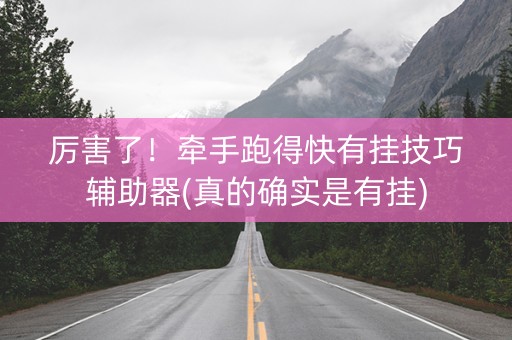 厉害了！牵手跑得快有挂技巧辅助器(真的确实是有挂)