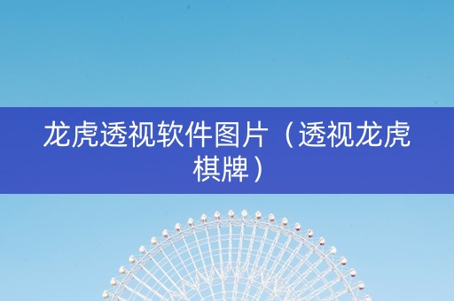 龙虎透视软件图片（透视龙虎棋牌）