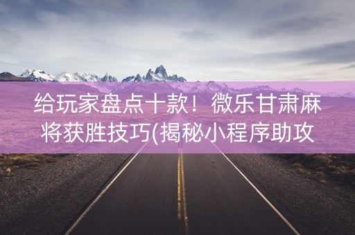 给玩家盘点十款！微乐甘肃麻将获胜技巧(揭秘小程序助攻神器)