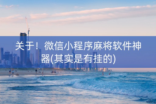 关于！微信小程序麻将软件神器(其实是有挂的)