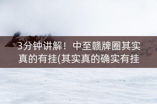 3分钟讲解！中至赣牌圈其实真的有挂(其实真的确实有挂)