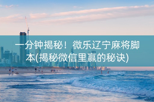 一分钟揭秘！微乐辽宁麻将脚本(揭秘微信里赢的秘诀)