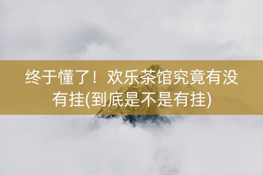 终于懂了！欢乐茶馆究竟有没有挂(到底是不是有挂)