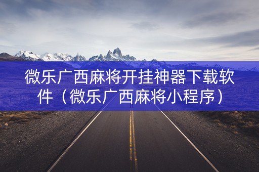 微乐广西麻将开挂神器下载软件（微乐广西麻将小程序）