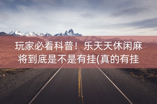 玩家必看科普！乐天天休闲麻将到底是不是有挂(真的有挂确实有挂)