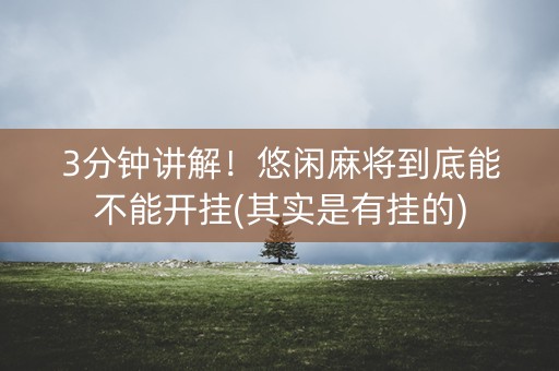 3分钟讲解！悠闲麻将到底能不能开挂(其实是有挂的)