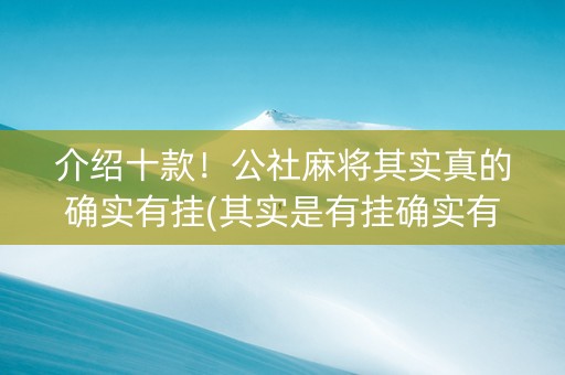 介绍十款！公社麻将其实真的确实有挂(其实是有挂确实有挂)