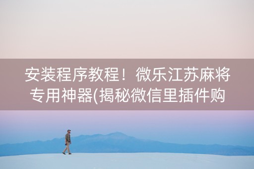 安装程序教程！微乐江苏麻将专用神器(揭秘微信里插件购买)