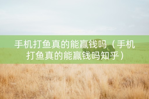 手机打鱼真的能赢钱吗（手机打鱼真的能赢钱吗知乎）