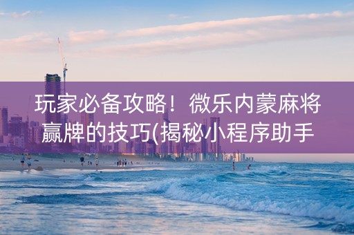 玩家必备攻略！微乐内蒙麻将赢牌的技巧(揭秘小程序助手软件)