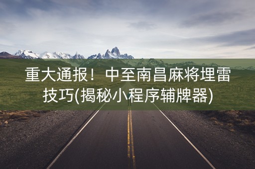 重大通报！中至南昌麻将埋雷技巧(揭秘小程序辅牌器)