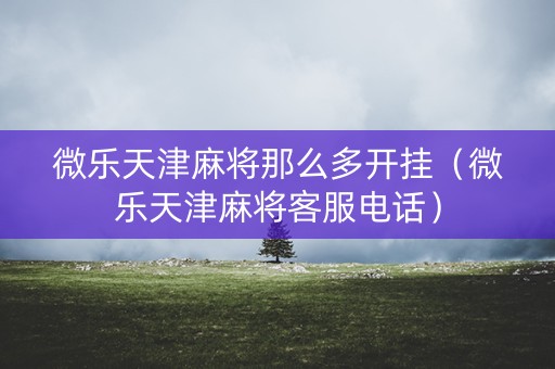 微乐天津麻将那么多开挂（微乐天津麻将客服电话）