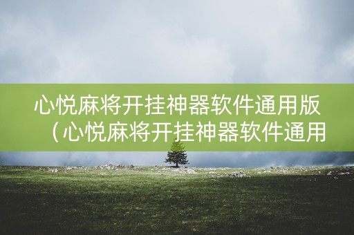 心悦麻将开挂神器软件通用版（心悦麻将开挂神器软件通用版下载安装）