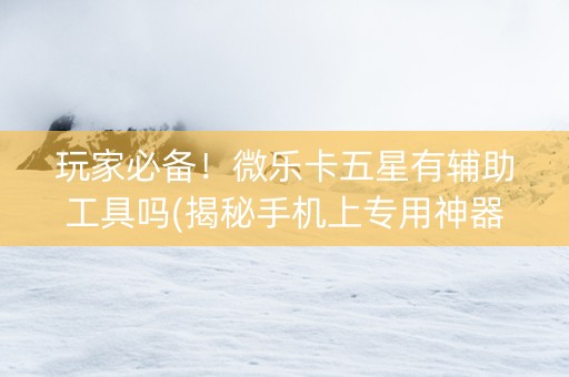 玩家必备！微乐卡五星有辅助工具吗(揭秘手机上专用神器下载)