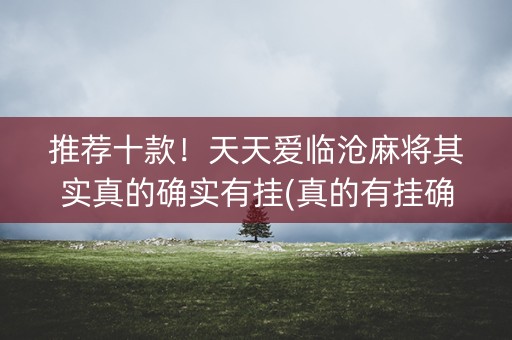 推荐十款！天天爱临沧麻将其实真的确实有挂(真的有挂确实有挂)