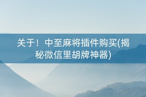 关于！中至麻将插件购买(揭秘微信里胡牌神器)