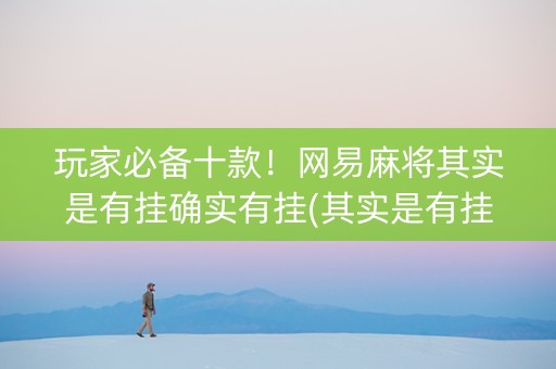 玩家必备十款！网易麻将其实是有挂确实有挂(其实是有挂确实有挂)