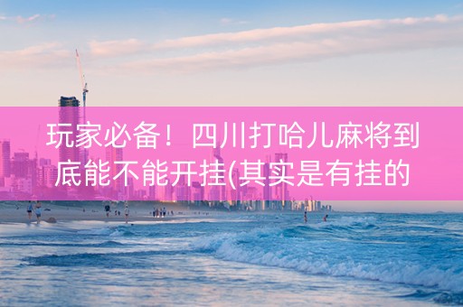 玩家必备！四川打哈儿麻将到底能不能开挂(其实是有挂的)