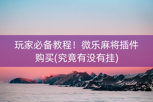 玩家必备教程！微乐麻将插件购买(究竟有没有挂)