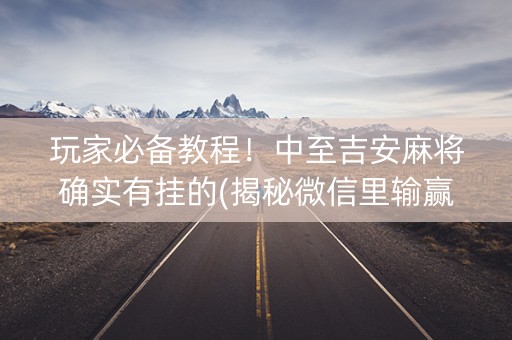 玩家必备教程！中至吉安麻将确实有挂的(揭秘微信里输赢技巧)