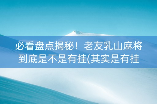 必看盘点揭秘！老友乳山麻将到底是不是有挂(其实是有挂的)