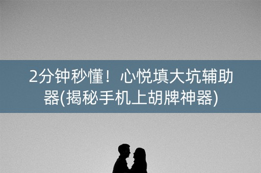 2分钟秒懂！心悦填大坑辅助器(揭秘手机上胡牌神器)