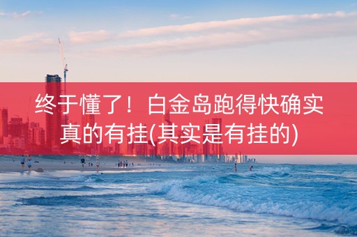 终于懂了！白金岛跑得快确实真的有挂(其实是有挂的)