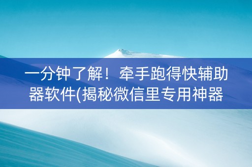 一分钟了解！牵手跑得快辅助器软件(揭秘微信里专用神器下载)