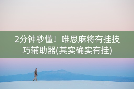 2分钟秒懂！唯思麻将有挂技巧辅助器(其实确实有挂)