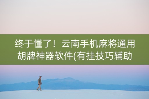 终于懂了！云南手机麻将通用胡牌神器软件(有挂技巧辅助器)