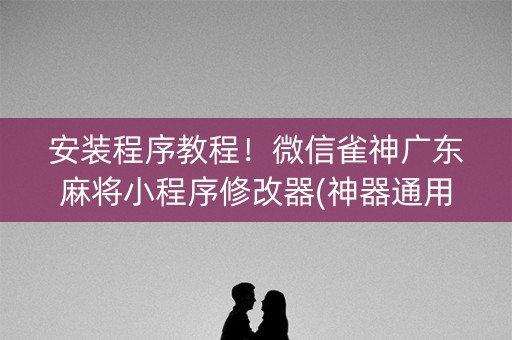 安装程序教程！微信雀神广东麻将小程序修改器(神器通用版)