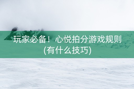 玩家必备！心悦拍分游戏规则(有什么技巧)